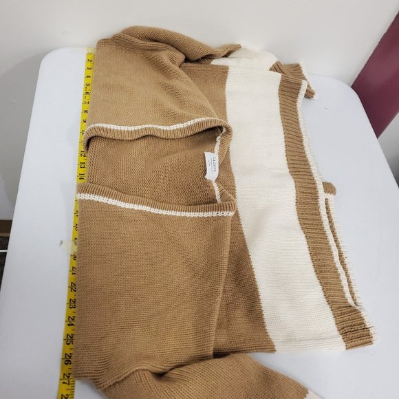 La Ligne Womens Wool Cashmere Button Front Sweater Size L Tan Pockets V Neck - Picture 7 of 10